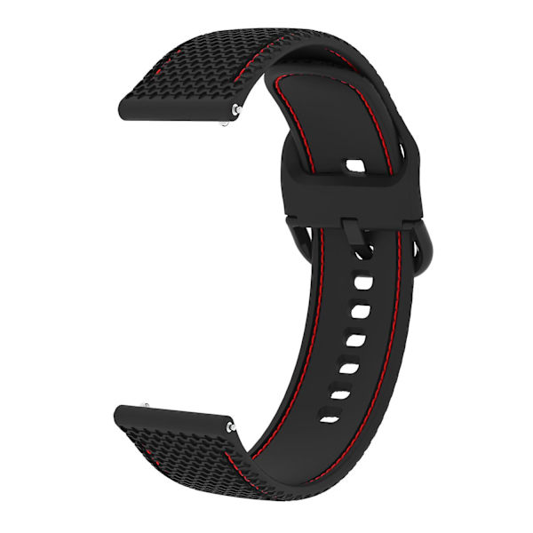 Silikoninen Ompelelinjainen Vaihtoranneke Samsung Galaxy Watch 5 40mm/44mm /Watch 5 Pro 45mm -kelloon Black  Red Line