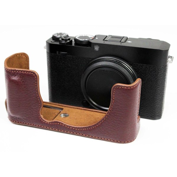 Kameraväska i äkta läder Case Cover med batteriöppning för Fuji X-E4