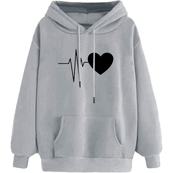 Dame Hættetrøjer Sweatshirts Casual Langærmet Pullover Toppe Dame Snøre Gave
