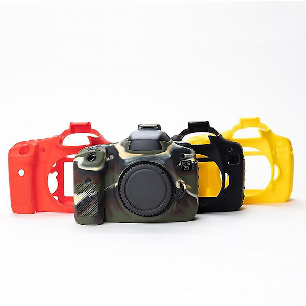 DSLR-kamerans anti-dropp silikonfodral för Canon EOS 7D, mjukt skyddande fodral Red
