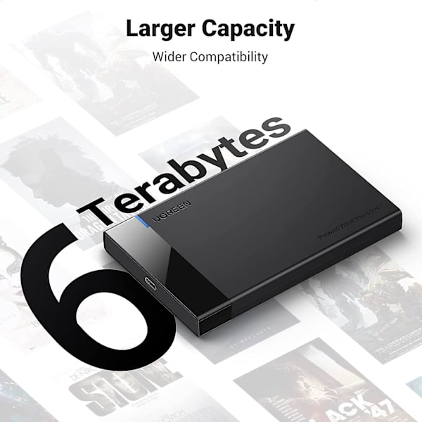 2,5\" hårddiskhölje USB C 3.1 Gen 2 till SATA III 6 gbps för SSD HDD 9,5 7 mm extern hårddiskhölje med UASP kompatibel med Wd Seagate Tos