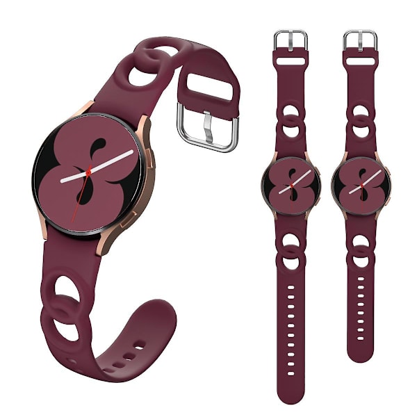 20 mm Quick Release silikonrem til Samsung Galaxy Watch 4/5/6 40/44 mm / Watch6 Classic 43/47 mm Wine Red