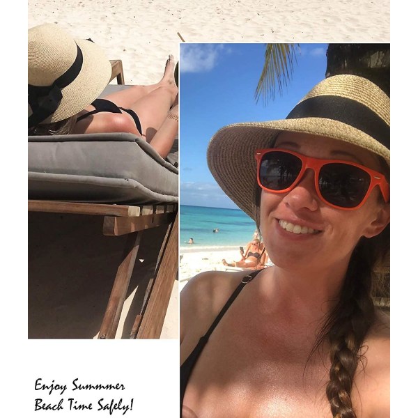Dame Strand Sol Stråhat UV Upf50 Rejse Foldbar Skygge Sommer UV Hat Brown