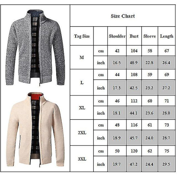 Herr Vinter Varm Långärmad Solid Dragkedja Stickad Cardigan Casual  Jumper Topprockar Red Wine M