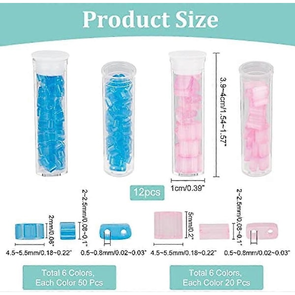 420 st Tila-pärlor 5x5mm 5x2mm 2-håls Glasfröpärlor Distans 6 Färger Rektangulära Mini-pärlor Japanska