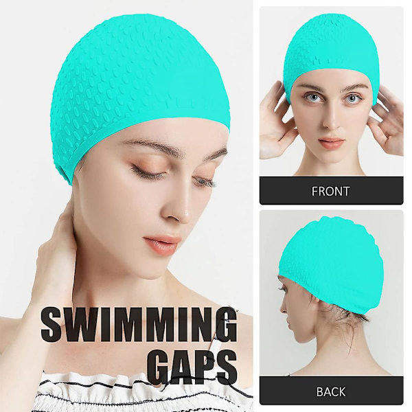 Badehette Silikon Elastisk Vanndråpehette For Menn Og Kvinner blue