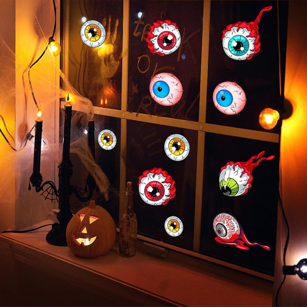 2st nya halloween fönsterklistermärken, stora skrämmande demonklistermärken för halloweenfestdekoration, blodiga händer och fötter självhäftande klistermärken för glasfamilj Sc