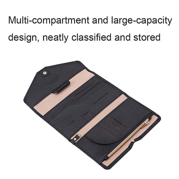 RFID-blockerande korthållare plånbok PU-läder Tri-Fold resepassväska dokumentorganisatör Sapphire