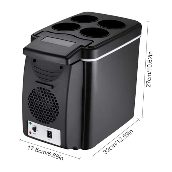 Bilkylskåp Mini Frys, Camping Elektrisk Islåda 6L Bärbar Kylskåp, Camping Kylbox Dubbel Användning Isolering Kylbox, Lätt