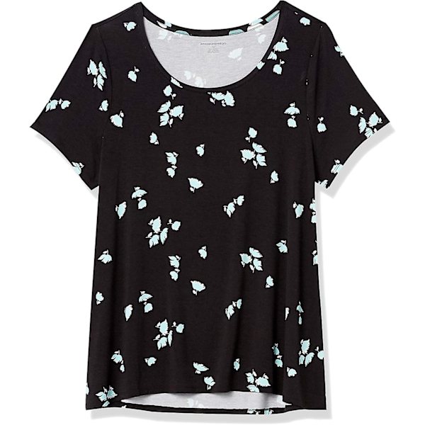 Naisten rento istuvuus, lyhythihainen, pyöreä pääntie, Swing-t-paita Tulips 4XL