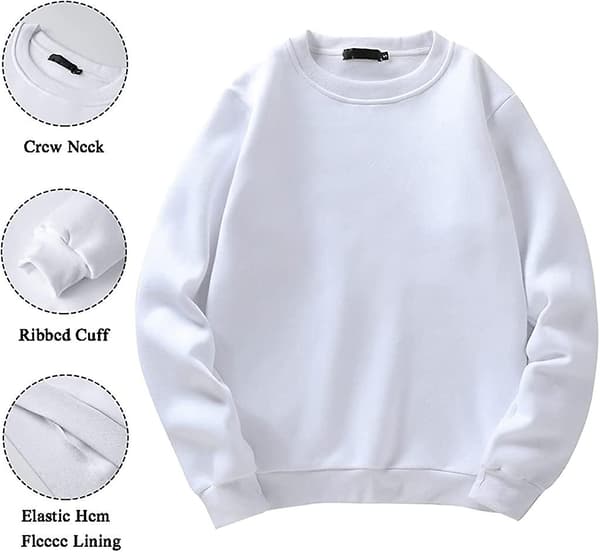 Herre Crew Neck Genser Fleeceforet Vinter Varm Pullover Langermet Topper