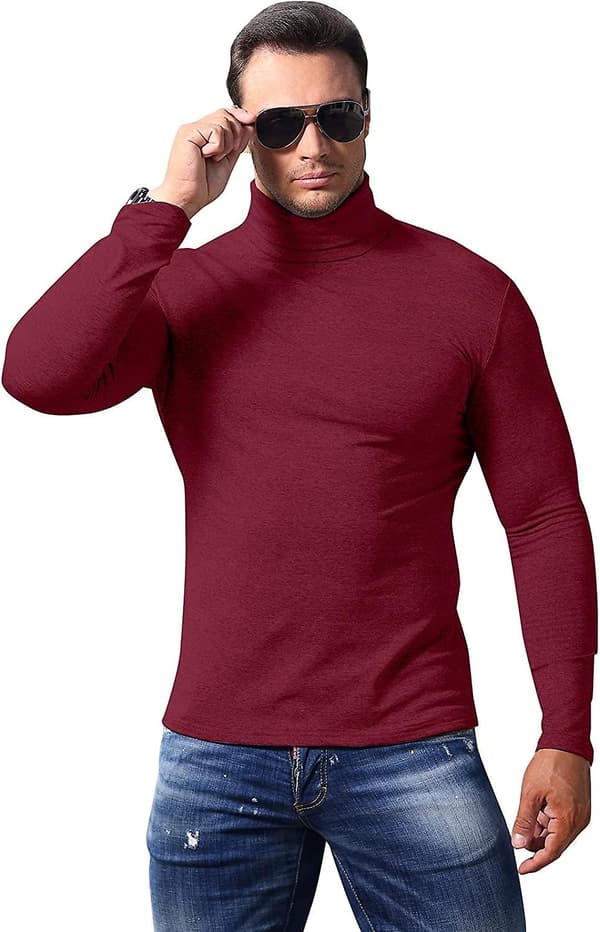 Herre Turtleneck Genser Lapel Pullover Ensfarget Gensere Strikkevarer Bomull Ull
