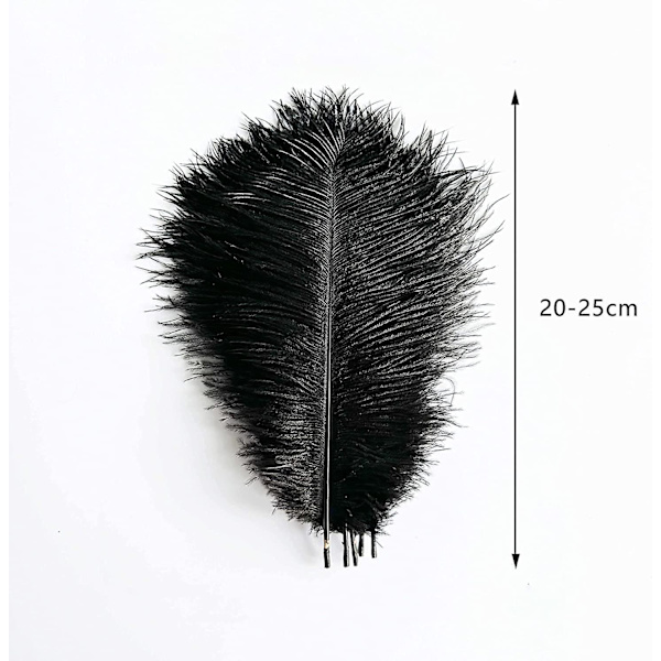 20 stk. Naturlige Sorte Strudsefjer 20-25 cm Bulk til DIY Halloween Dekorationer, Bryllupsfest Bordpynt, Gatsby Dekorationer