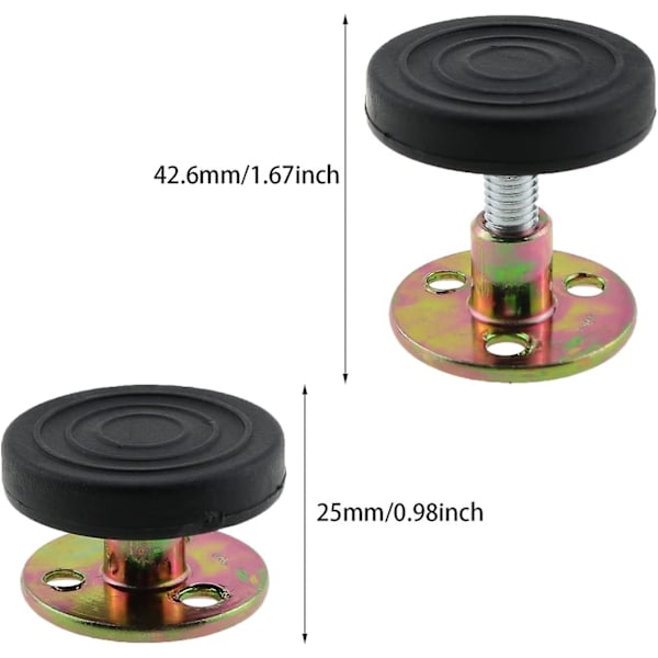 4 st 30-40 mm justerbar gängad sängram skaksäker verktygsgavelproppar för sängar skåp soffor