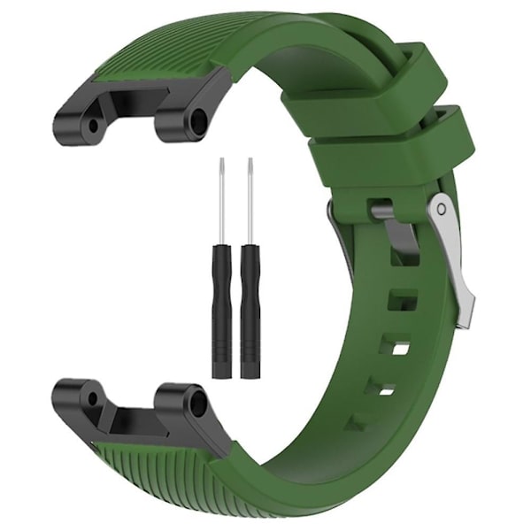 Yleismallinen 22mm vaihtoranneke Huami Amazfit T-Rex/T-Rex Pro/Ares silikonikellorannekkeelle Army Green