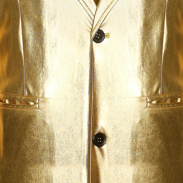 Herr glänsande guld 2 delar kostymer (kavaj+byxor) Terno Masculino Fashion Party Dj Club Dress Smoking kostym Herr Scen Sångare Kläder Gold 3XL