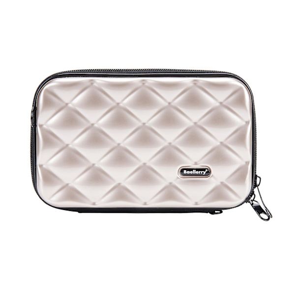 BAELLERRY N1206 ABS+PC Hård Skal Kosmetika Väska Toalettväska Organizer Mini Crossbody Väska Gold