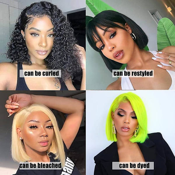 Kort Hår Paryk Ægte Hår Glueless Parykker Til Sorte Kvinder Closure Paryk Ægte Hår Pre Plucked Bone Straight Lace Closure Paryk Naturlig Farve