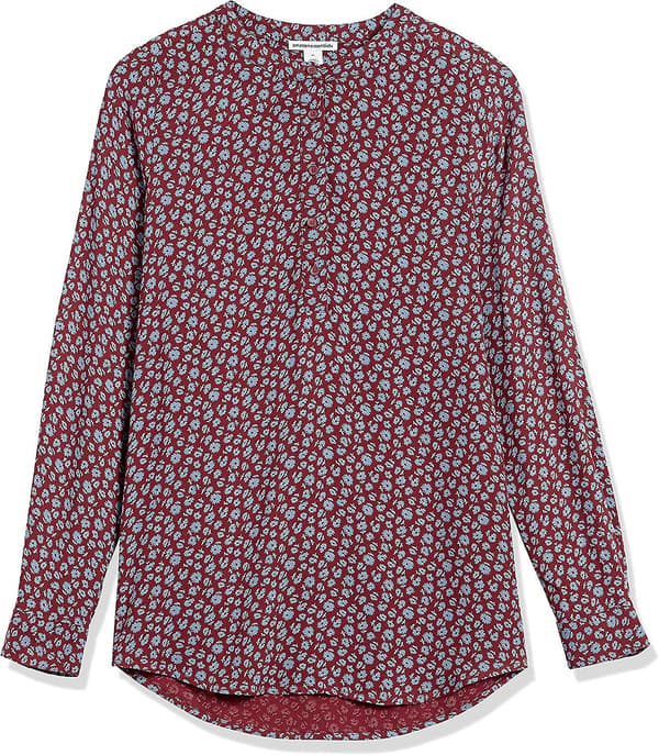 Kvinnors långärmade vävda blus Style 6 XL