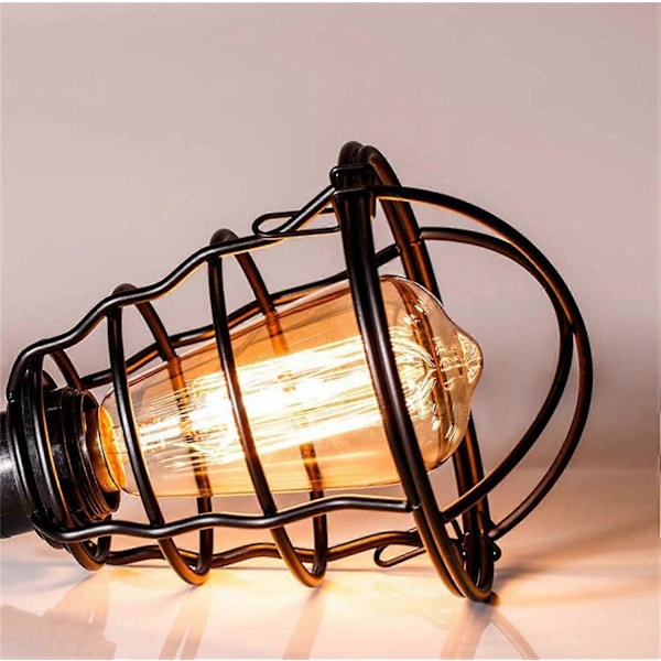 Set med 2 halvinkastade metalltaklampor typ E27 LED retro antik industriell veranda badrum trappa sovrum kök (A) C