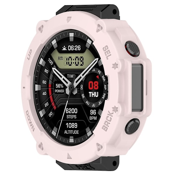 Naarmuuntumaton kellon suojakotelo Amazfit T-Rex Ultra A2142:lle, TPU-kuori pikakiinnityksellä ja avoimella rakenteella Light Pink