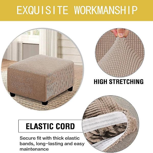 Ottomanöverdrag, Acsergery Jacquard rektangulära pallöverdrag, Acsergery mjuk elastisk botten halkfri present