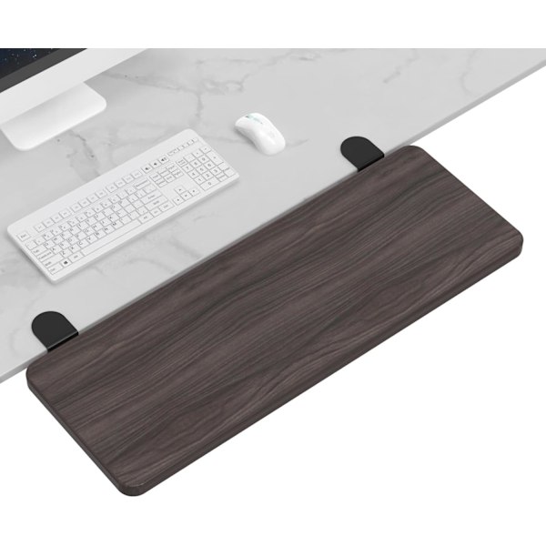 Ergonomiskt skrivbordsförlängningsfack, 21,7 tum x 9,5 tum, hålfri klämma, hopfällbart tangentbordsfack, bordsmonterad arm handledsstödshylla
