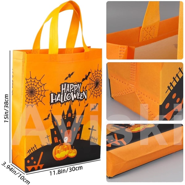 12 kpl Halloween Karkki vai kepponen -kasseja - Monikäyttöiset kantokassit karmivaan hauskanpitoon!