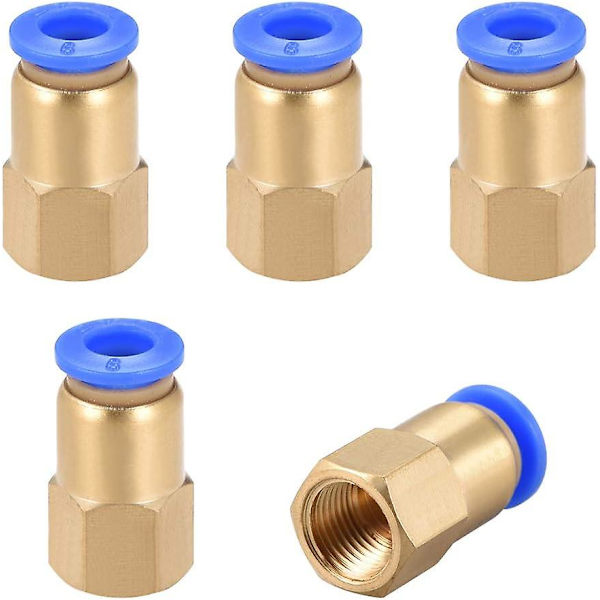 1/8 G Lige Hun Gevind 6mm Push Pneumatisk Hurtigkobling 5 stk