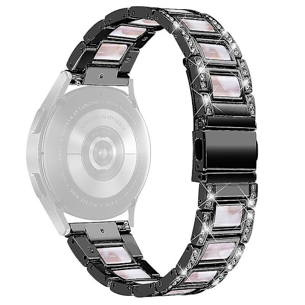 Rostfritt stålharts klockarmband för Huawei Watch GT 2 42mm/Watch 2/Honor MagicWatch 2 42mm Black  Pink Mix