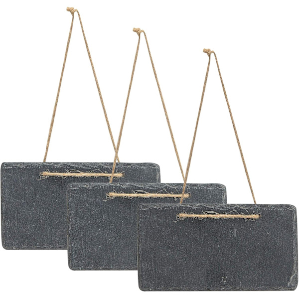 Set med 3 Skiffertavlor 17 x 9 cm Krittavla Skiffertavla Meddelandetavla Dörrskylt Dekorativ Kritlook Skiffer Dekorativ Skylt