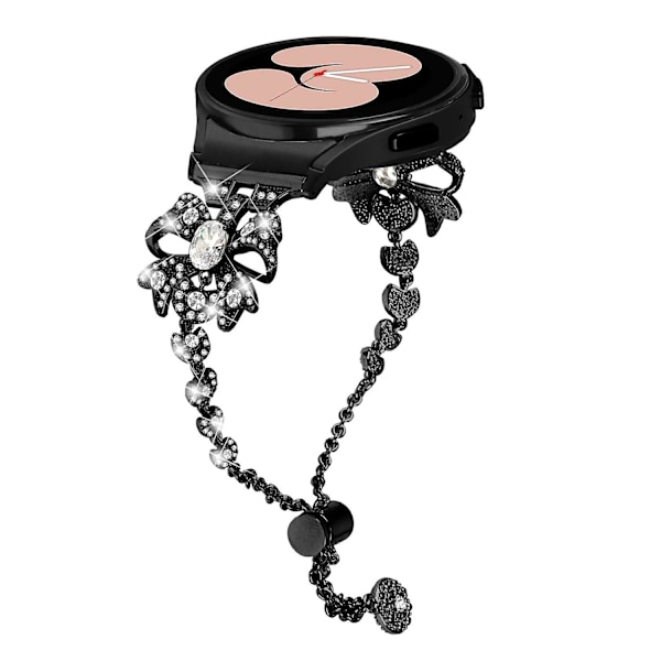 Rhinestone Bowknot Remrem til Galaxy Watch4 40/44mm / Watch 5 40/44mm / Watch4 Classic 42/46mm Black