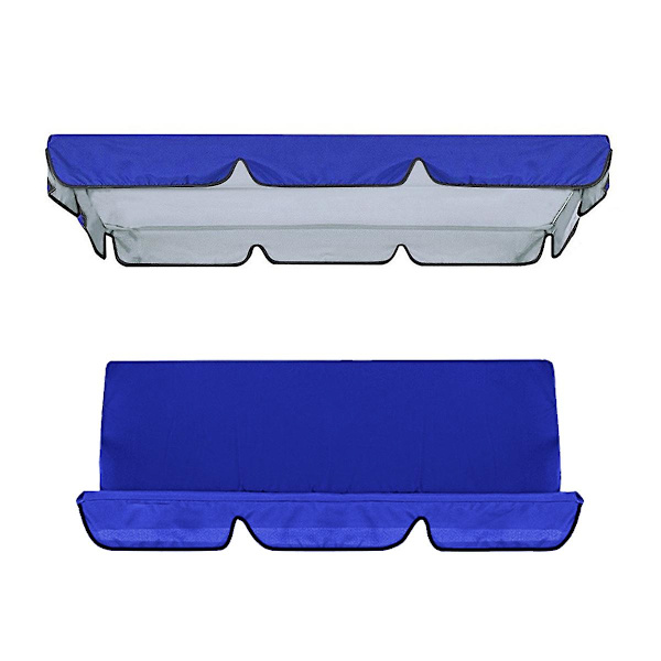 Utomhus gunghimmel ersättningsöverdrag set, baldakin toppöverdrag och stolsöverdrag för gungpatioträdgård, 164*114*15cm/150*50*10cm blue 164*114*15cm*150*50*10cm