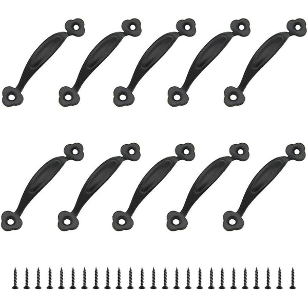 10 Retro-handtag för skåp, dörrknopp, rustikt centrum, avstånd zinklegering (80 mm)