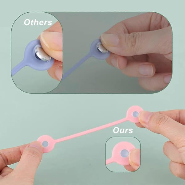 12 stk. Magnetiske Kabelbindere, Silikone Kabelstropper Magnetiske Twistbindere Genanvendelige