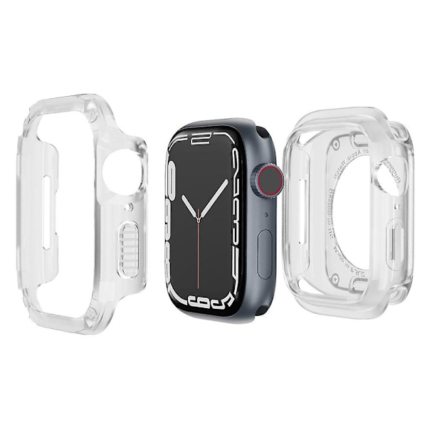 For Apple Watch Series 6 5 4 SE SE (2022) 44mm/8 7 45mm Klokke Deksel TPU+PC Anti-fall Beskyttelse Transparent