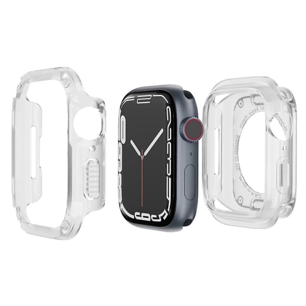 TPU+PC-fodral till Apple Watch Series 6 5 4 SE SE (2022) 44mm/8 7 45mm, stöttåligt skydd Transparent