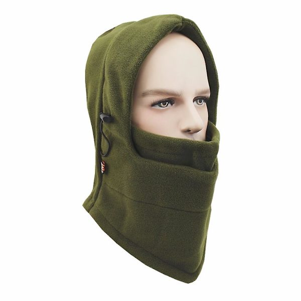 Talven lämmin kasvohattu Balaclava Unisex-hattu Ulkoiluun Pyöräilyyn Moottoripyörähattu Tuulenpitävä hattu Green
