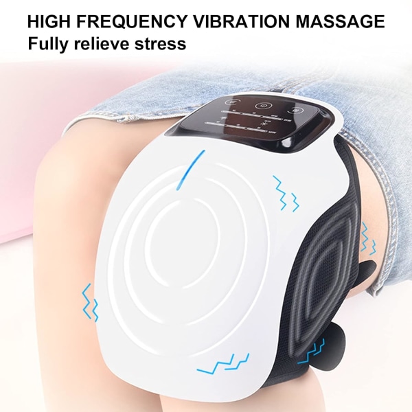 Knämassageapparat med värme och knådning för smärtlindring Infraröd vibrationsfysioterapi för knä för kramper och leder LED-display