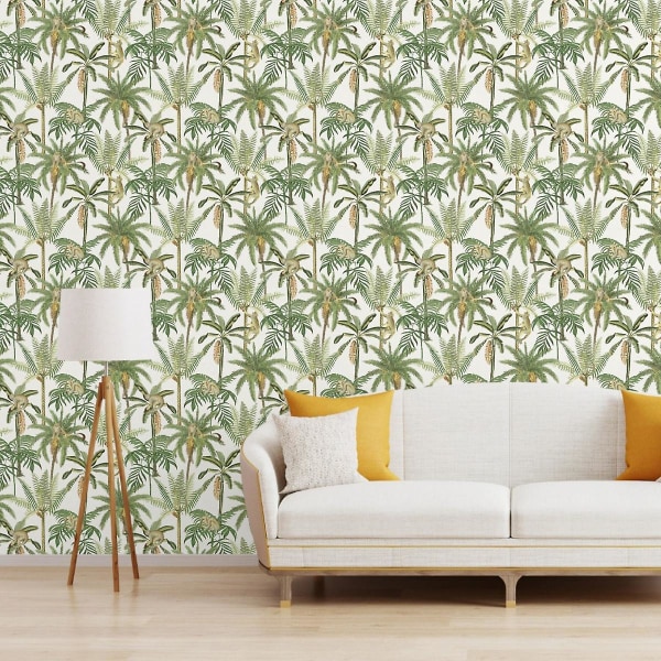 Amazonia Monkey Trees Jungle Wallpaper White World of Wallpaper WOW043