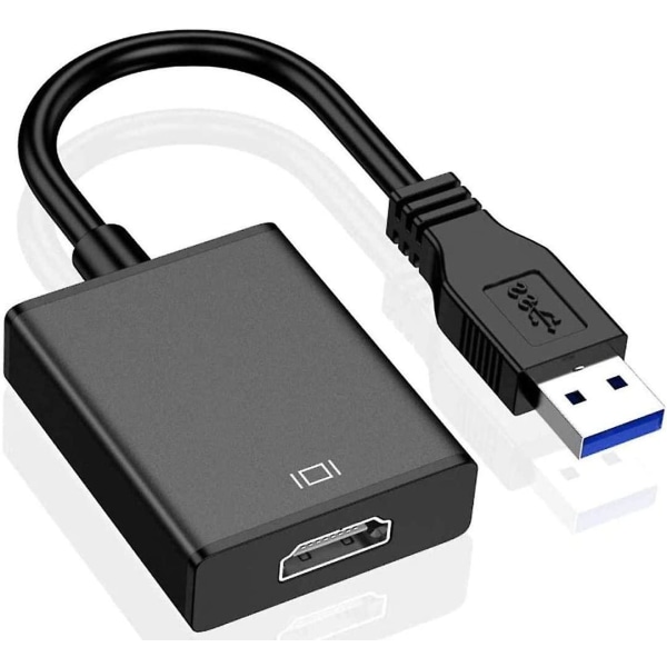 USB till HDMI-adapter, USB 3.0/2.0 till HDMI 1080p videografikkabelkonverterare med ljud för pc Laptopprojektor Hdtv kompatibel med Windows XP 7/8/8.