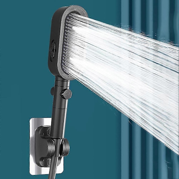 Duschhuvud med Mikrofonförstärkning Multifunktionell Universal Duschhuvud Badrumstillbehör Grey Set A