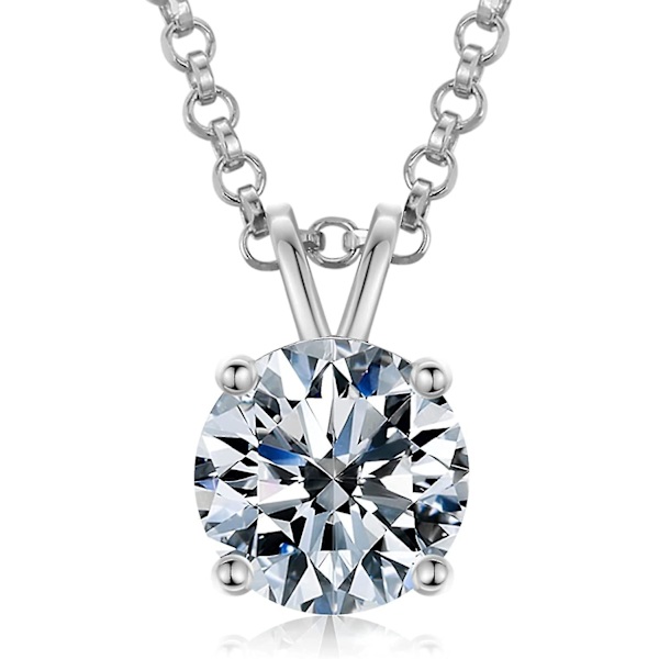 0.1-2ct Moissaniitti Riipus Kaulakoru, D Väri, Vvs1 Kirkkaus, Kimalteleva Moissaniitti Timantti Riipus Naisille, 18k Valkokullattu 925 Sterling Hopea Ne