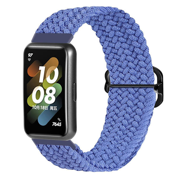 Flettet urrem til Huawei Band 7, udskiftningsarmbånd med justerbart spænde Blue