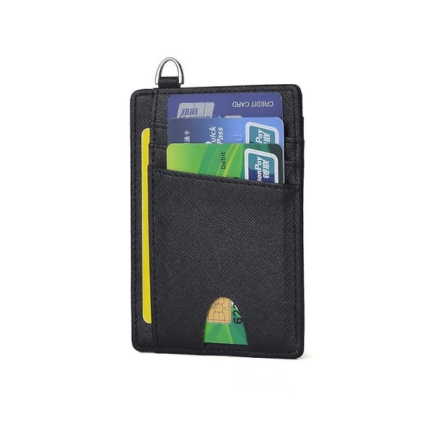 ID-kort Bankkort Stöldskyddssvepande plånbok Cross Skin Anti-magnetisk RFID Pocket Bus Card Bag med R
