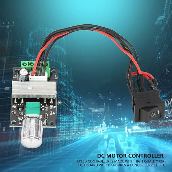 DC Motor Hastighetskontroller, Børstet PWM Motor Hastighetskontroller DC 6V 12V 24V 3A PWM Motor Hastighetskontroll Reversibel Kontroller Regulator med Bryter