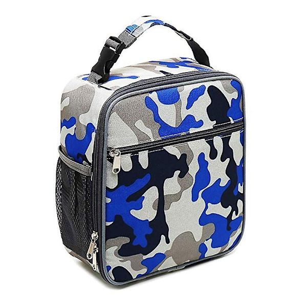 Isolert Matpose Camo Kjølebag Bærbar Matboksveske For Gutter Jenter Kvinner Menn Til Skole Kontor Utendørs (camo Blå)