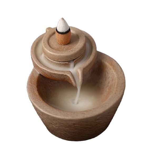 Røgelsesbrænder Keramisk Røg Tilbageløb Røgelsesholder Vandfald Røgelseskegler Holder Til Aromaterapi Ornament Boligindretning