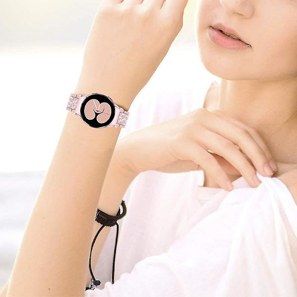 Urrem i rustfrit stål til Samsung Galaxy Watch4 Active 40mm/44mm/Watch4 Classic 42mm/46mm Rose Pink