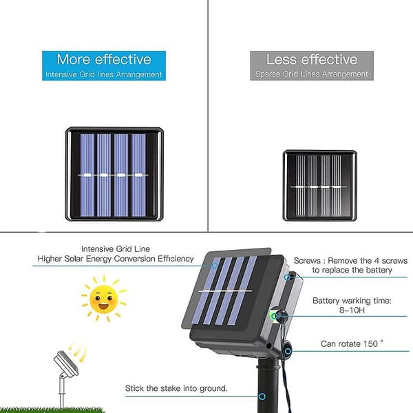 Solcelle Lanterne, 23ft/7m 50led Ferskenblomst Solcelle Dekorations Lys Kæde Til Udendørs Have white